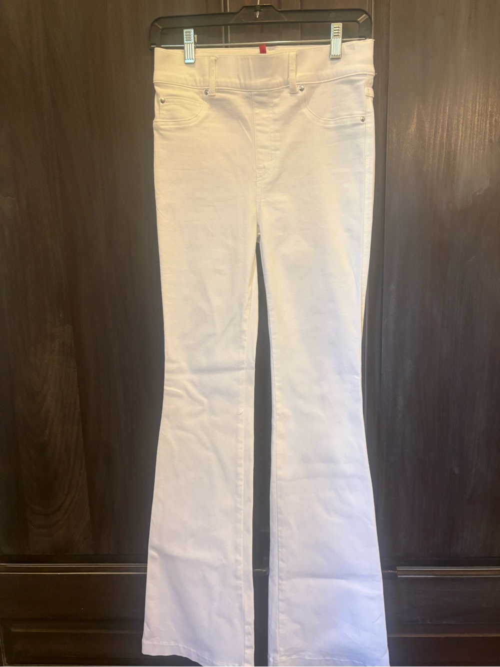 SPANX White High-Rise Flared Jeans